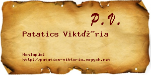 Patatics Viktória névjegykártya